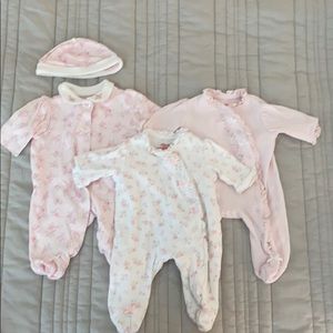 Bundle of (3) Newborn Sleep and Play Outfits